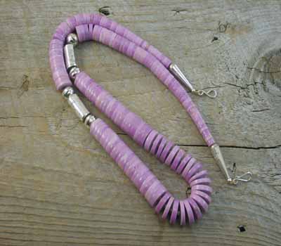 Necklace Native American Santo Domingo Phosphosiderite Disc